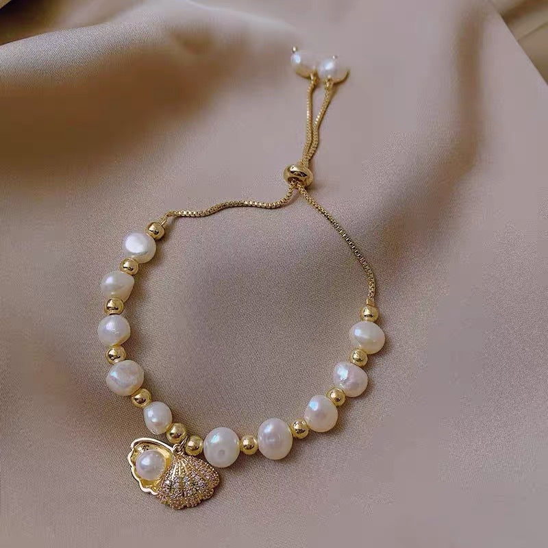 Venta al por mayor Pulsera ajustable con cordón de perlas de agua dulce